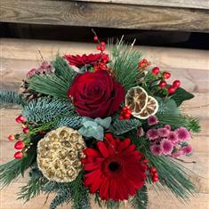 Festive Table Arrangement with candle
